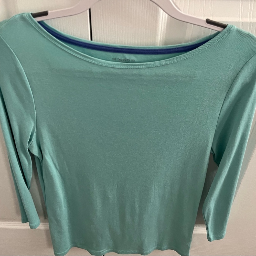 Talbots Medium Petite, 3/4 Sleeve Bateau Neck Tee, 100%Pima Cotton